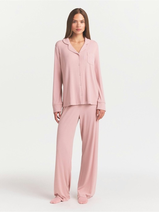 SKIMS Other - SKIMS Long-Sleeve Button Pajama Set — Dusty Rose